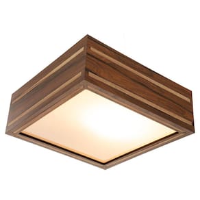 Lustre Decorativo Madeira Plafon Ilhota Nog 40Cm