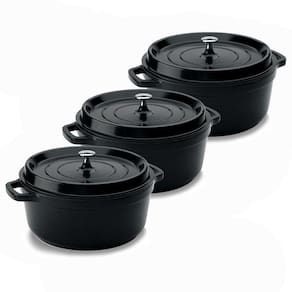 Kit Caçarola Hercules Cerâmica Indução Preto 4,3L  x3