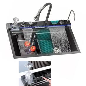 Cuba Premium Gourmet Luxo Pia Inox Cozinha Torneira Mangueira Cascata Agua Quente Fria