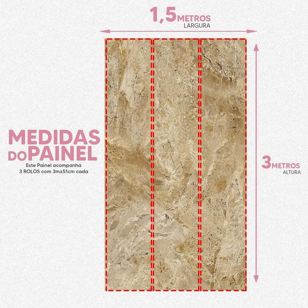 Papel De Parede Painel 3D Mármore Bege Bahia Realista 1,5M