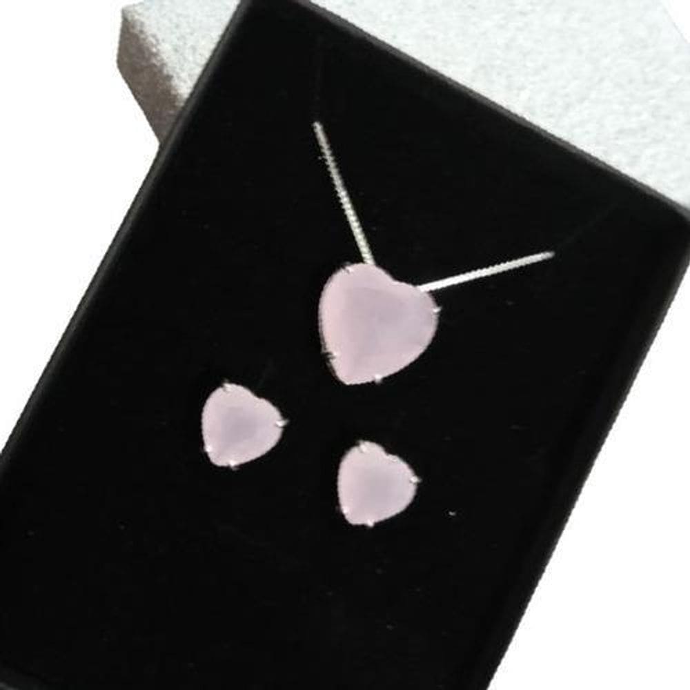 Conjunto Colar e Brinco Coração Prata 1,6cm