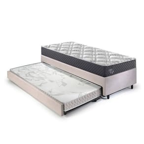 Bicama Box Solteiro King com Colchão Adapto Ecoflex Molas Ensacadas Suede 96x203cm Bege