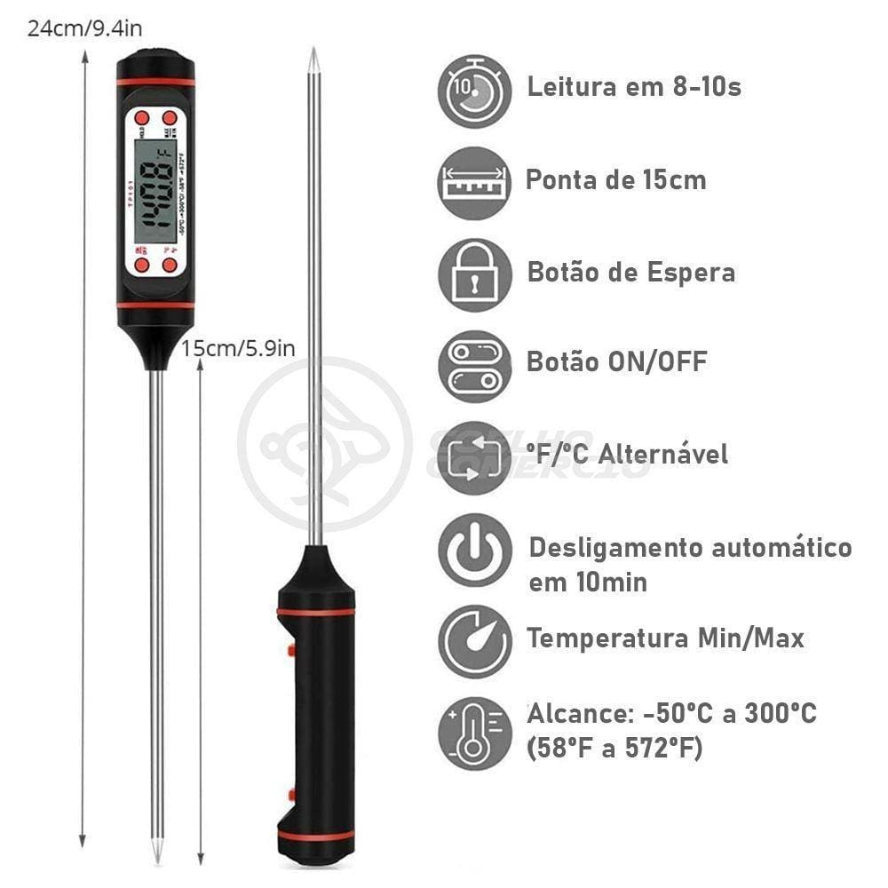 Termômetro Culinário Cozinha Digital -50ºc A +300ºc
