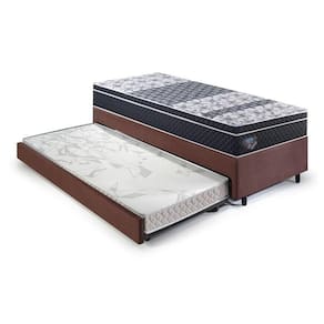 Bicama Box Solteiro King com Colchão Gran Sleep Ecoflex Molas Verticoil Suede 96x203cm Marrom