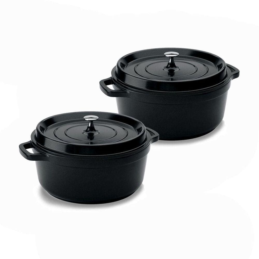Kit 2 Caçarolas Hercules Cerâmica Indução Preto 4,3L