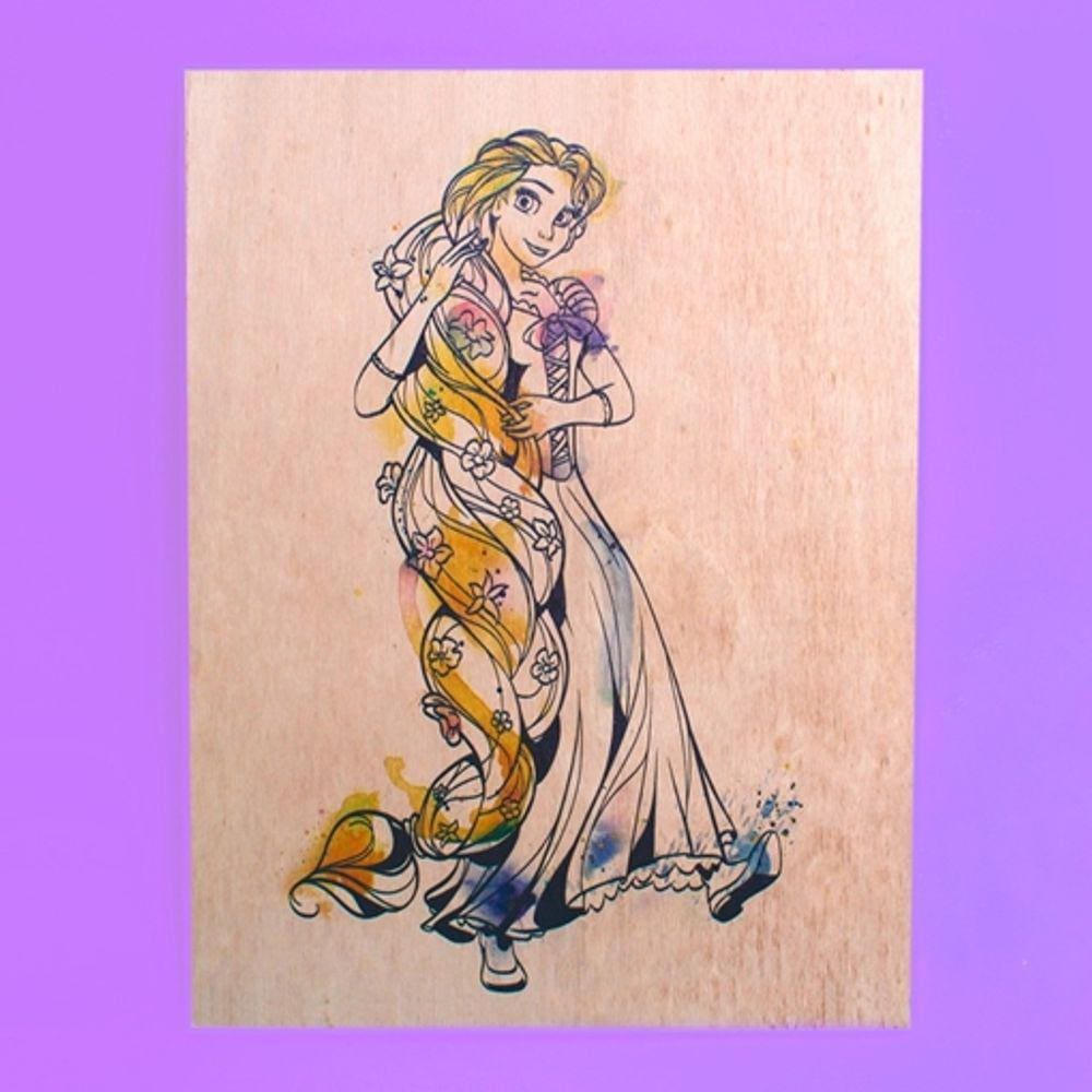 Quadro Rapunzel Princesa Disney Aquarela