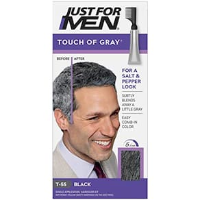 Just For Men Toque de cabelo grisalho, preto e cinza (pacote com 6)