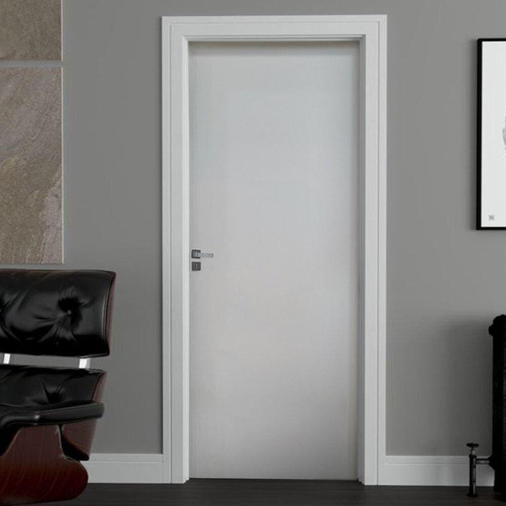 Kit Porta de Madeira 210x62cm Batente 14cm Lisa Primer Uniportas Branco