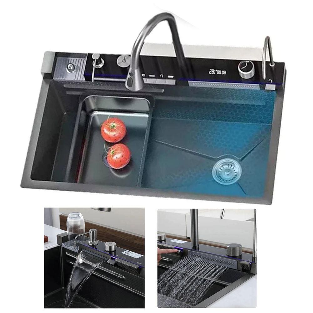 Cuba Gourmet Inox Premium Pia Torneira Cascata Mangueira Cozinha Dispenser Dosador Painel Monocomando