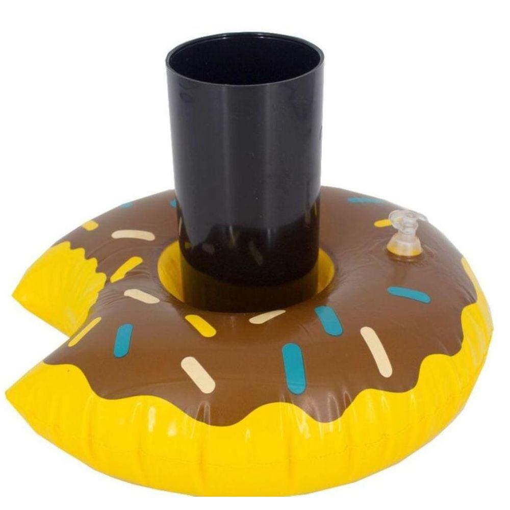 Kit 10 Boias Porta Copo Donuts Marrom Granulado Bo49720