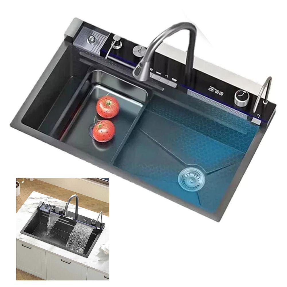 Cuba Gourmet Premium Pia Inox Cozinha Torneira Cascata Mangueira Monocomando Dispenser Dosador