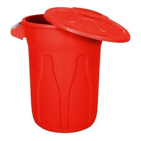 Cesto Balde Plástico 40 Litros Com Tampa - Vermelho