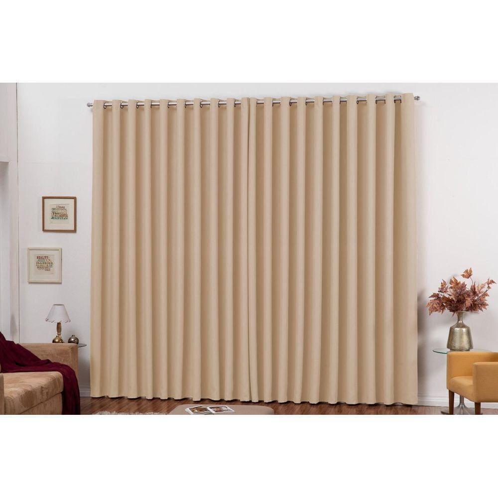Cortina Blackout 2m x 1,80m Tecido com Ilhós Palha