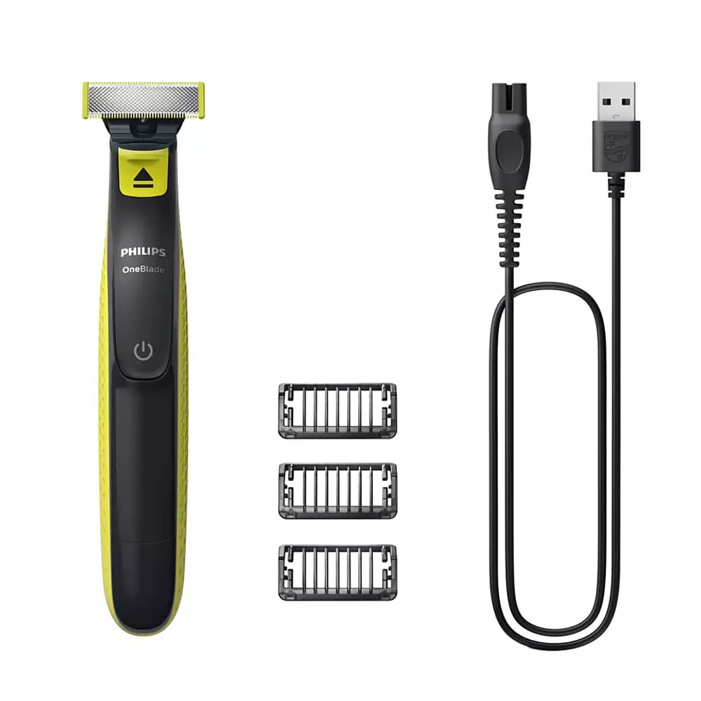 Aparador e raspador Philips OneBlade QP2724/10 com 3 pentes, à prova d’água - Bivolt