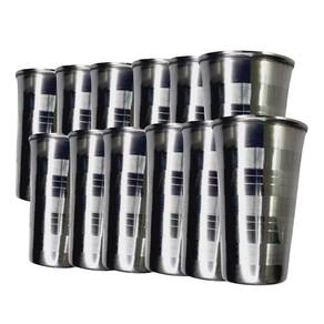 Kit De 12 Copos De Aço Inox 250Ml Ideais Para Drinks E Suco
