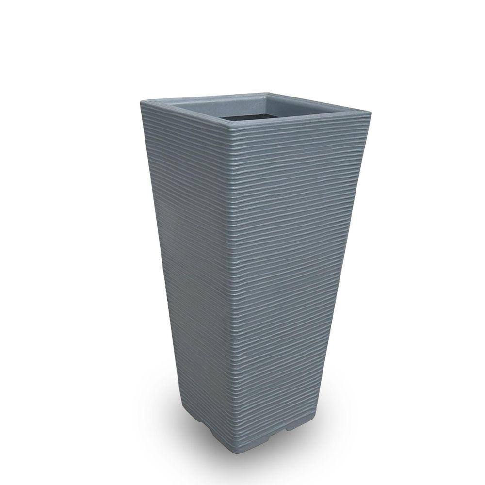 Vaso De Planta Quadrado De Polietileno 75X40 Cinza Escuro