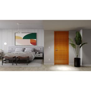 Porta de Madeira 210x80cm Mso Eucaplac Frisada Tivoli Eucatex Nogal Mel