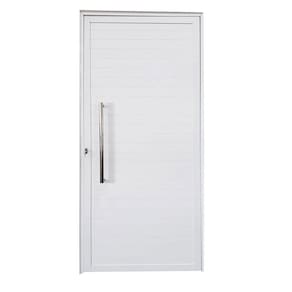 Porta Lambril de Alumínio Direita 210 x 90cm com Puxador Linha Veneza Esquadrias Bergame Branco