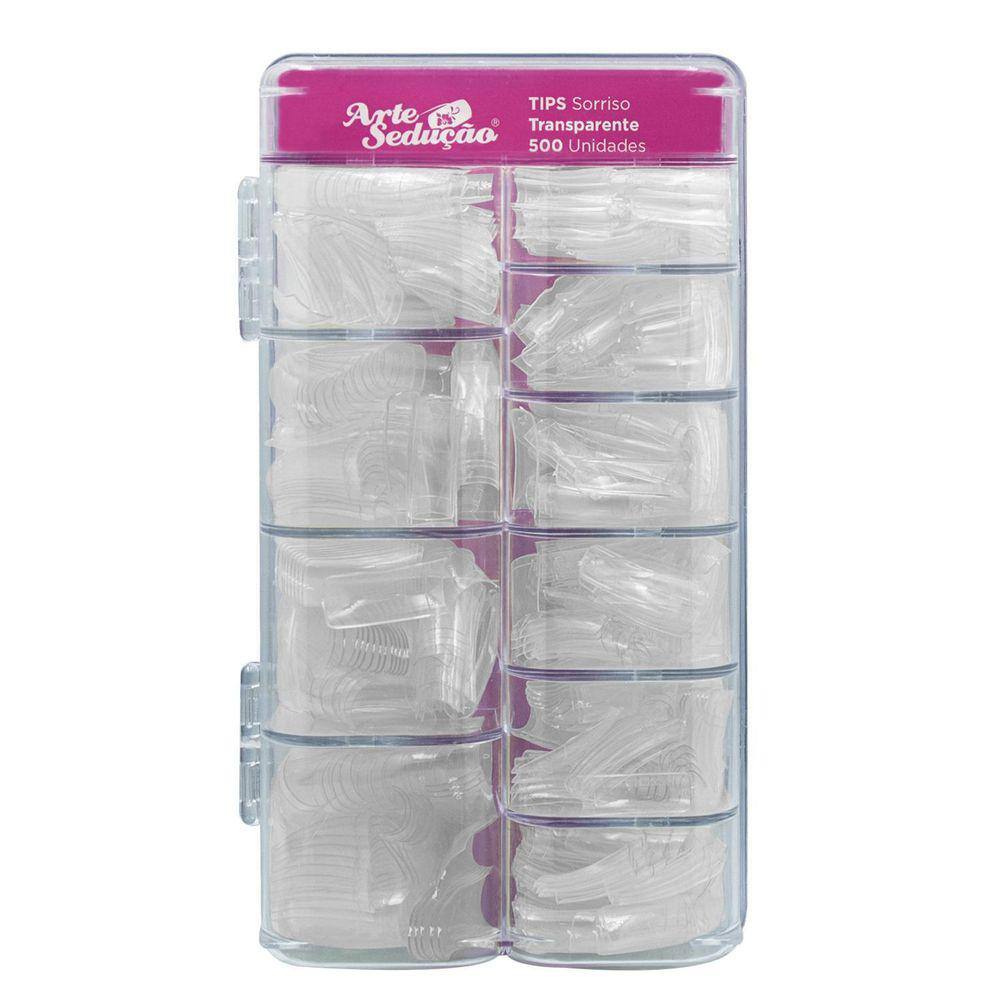 Unhas Postiças Tips Sorriso Transparentes - 500 Unidades