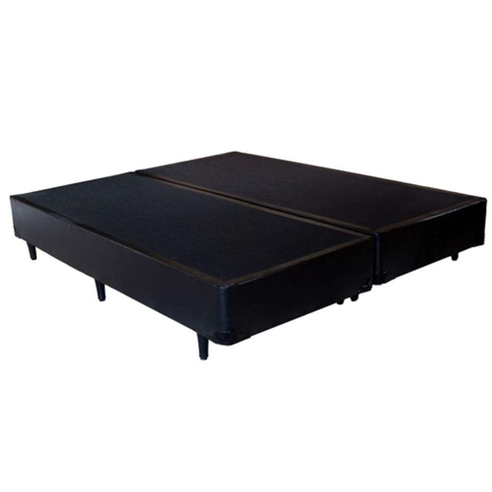 Cama Box Casal 138 Bipartido Bello Box - Tecido Sintético Preto