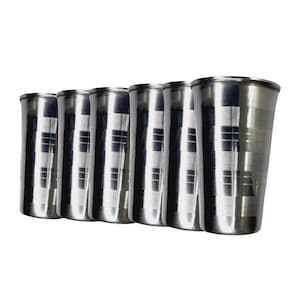 Kit De 6 Copos Aço Inox 250Ml Para Cerveja E Outras Bebidas