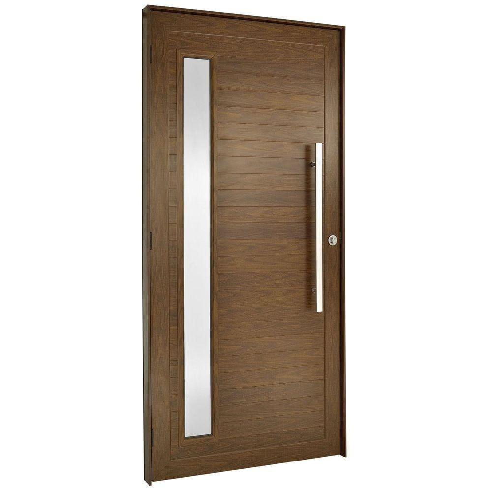 Porta Lambril de Giro com Puxador Esquerda Topsul 210x100cm Esquadrisul Marrom