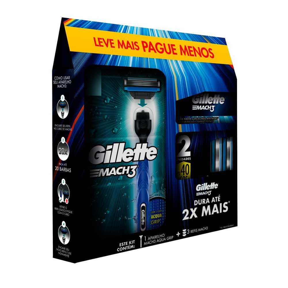 Aparelho de Barbear Mach3 1 Aparelho com 3 Refis