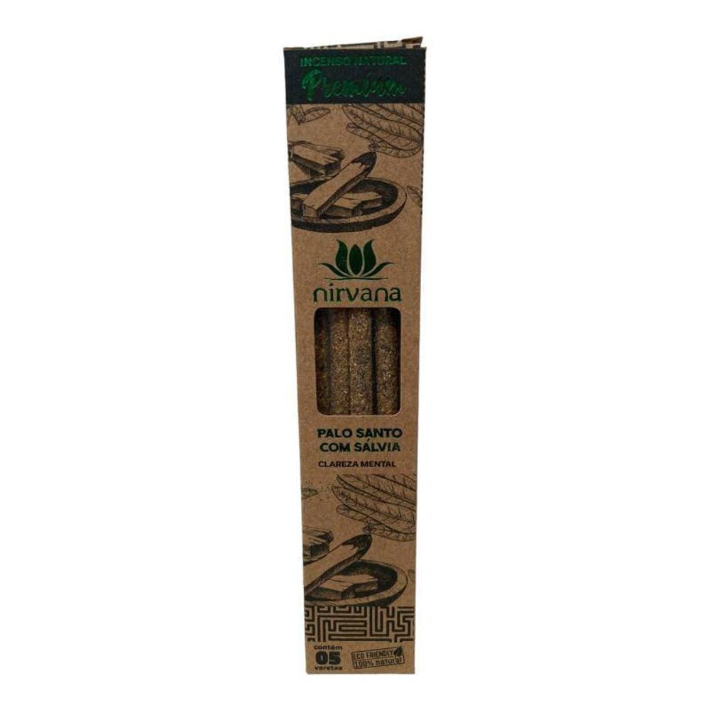 Incenso Nirvana Palo Santo Com Sálvia Premium Cx 5 Varetas
