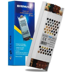 Fonte Driver Slim 12V 60W 5A Chaveada Fita Led Bivolt Cftv