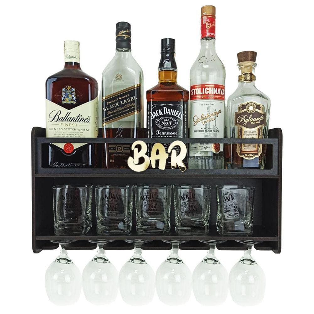 Barzinho Parede Aparador Bebidas Sala Tema Bar 49X26 Cor
