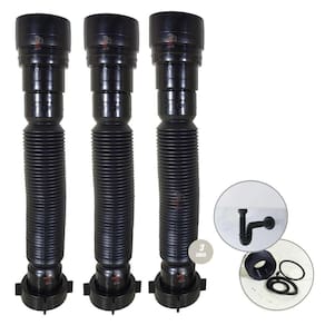 3 Sifão para pias cozinha tanques lavatórios preto sanfonado astra agua quente e fria elegante