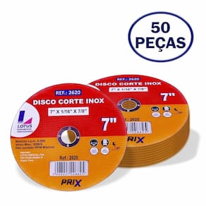 Disco Corte Inox 7 X 1/16 X 7/8 Com 50 Lotus