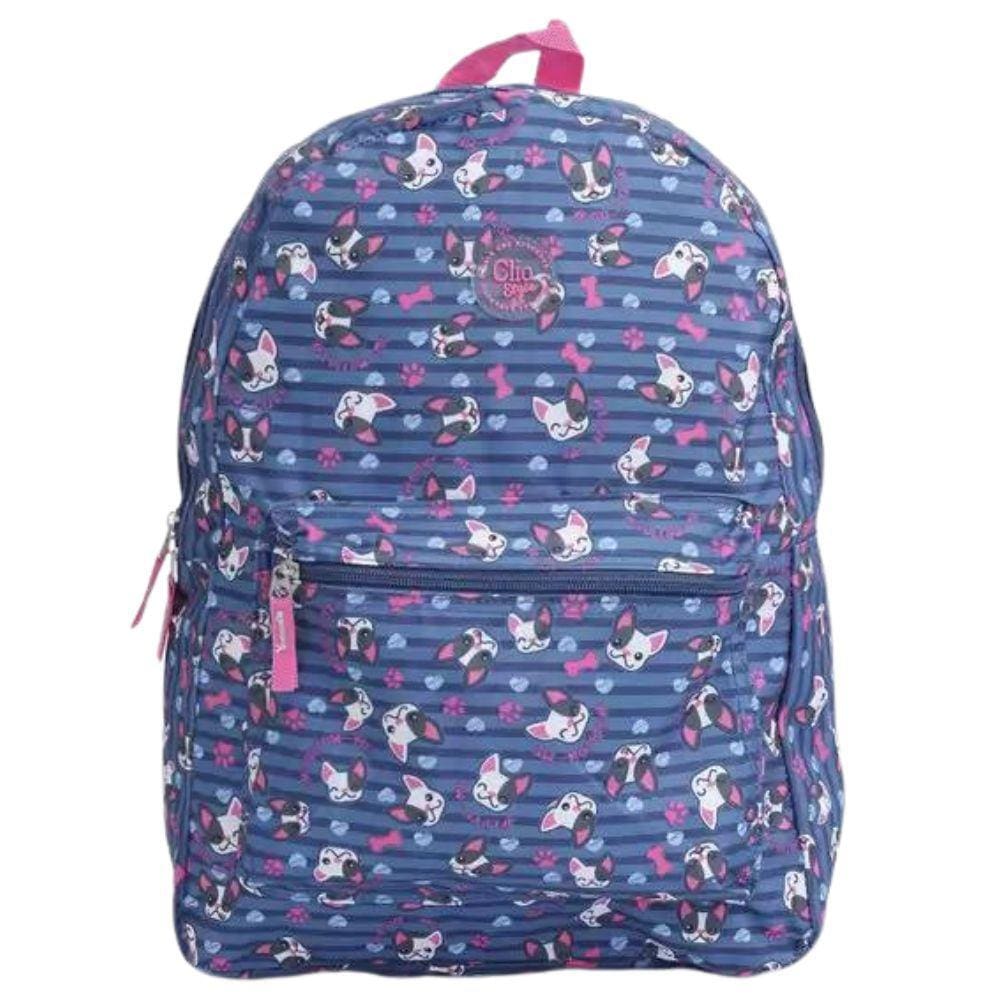 Mochila de Costas Casual Espaçosa Dog Azul