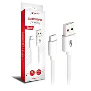 Cabo Usb C3tech, Usb 2.0 X Usb Tipo C, 1 Metro, 3a, Branco - Cb-c10wh