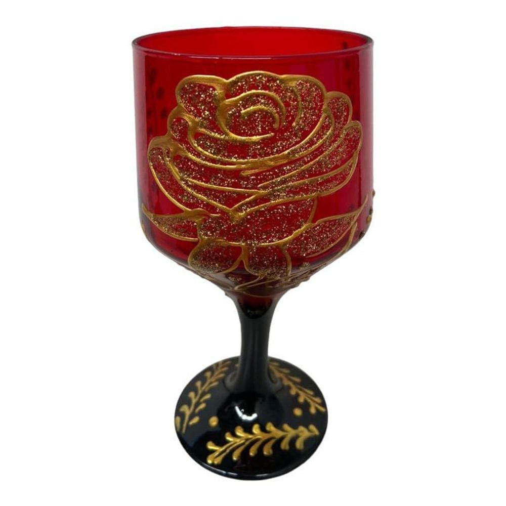 Taça Pomba Gira Preta Vermelha Rosa Buffet Cristal 300Ml
