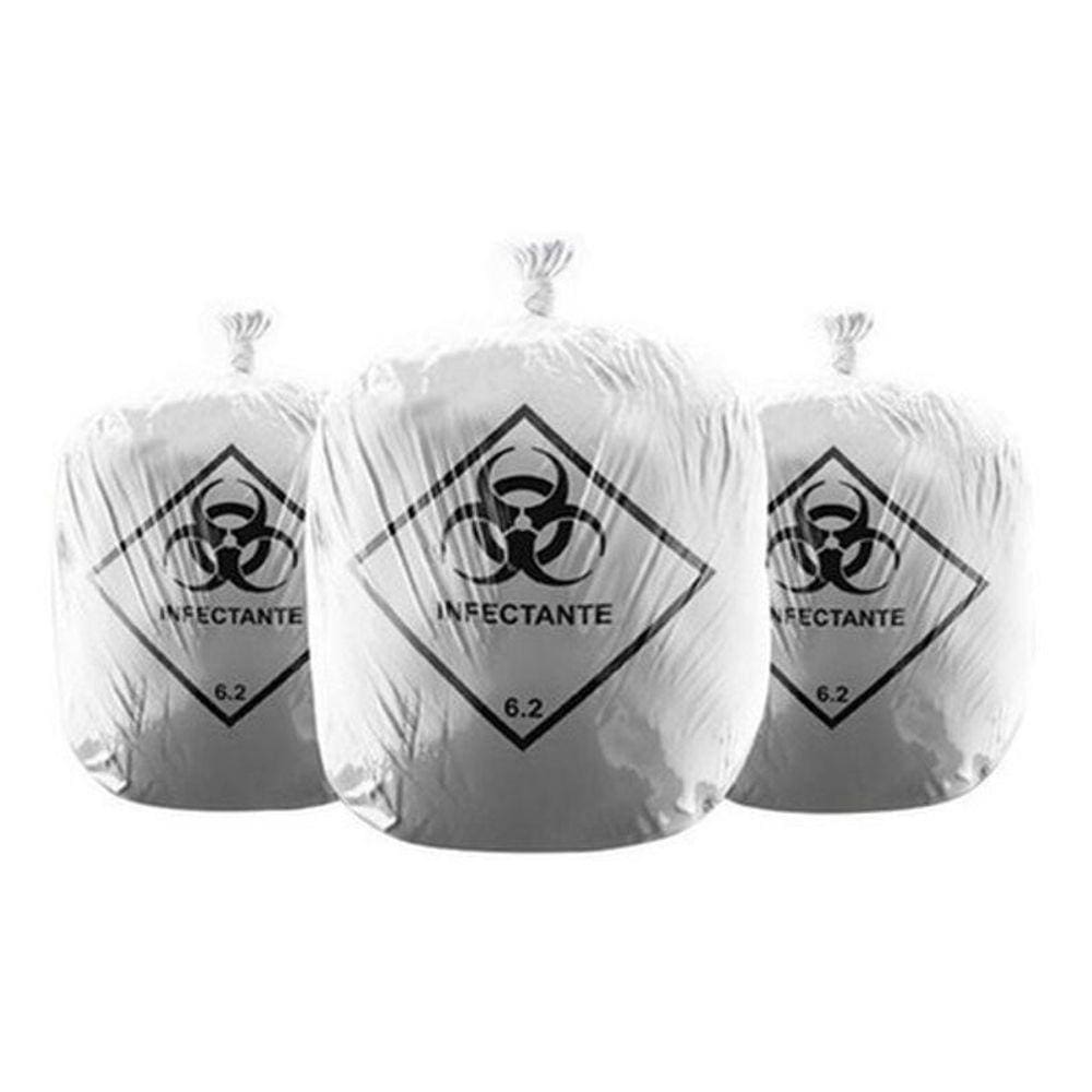 Saco De Lixo Infectante 100 Litros Branco 100 Unid