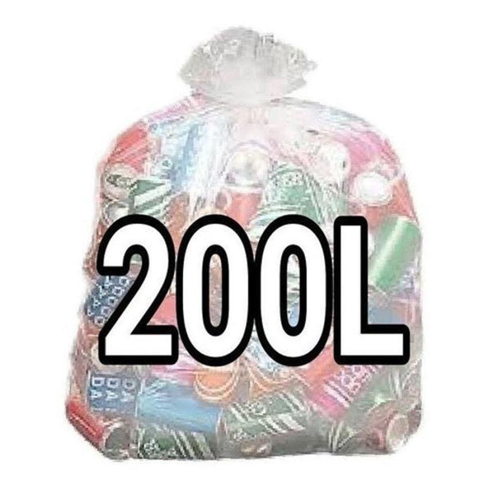 Sacos De Lixo Transparente 200L Reforçado 200Un