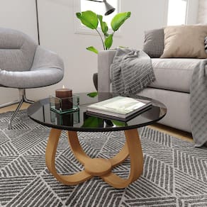 Mesa de Centro Redonda 60cm Rubi Preto