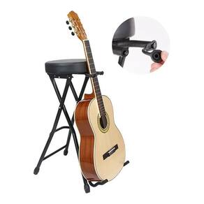 Banco Suporte Violão/Guitarra Portátil Couro Orquezz