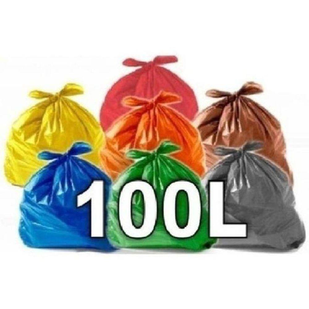 Sacos De Lixo 100L Coloridos Reforçados 100Un
