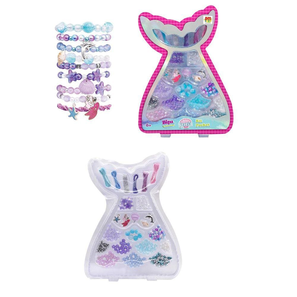 Brinquedo Infantil Kit Miçangas Coloridas Montar Pulseirinha