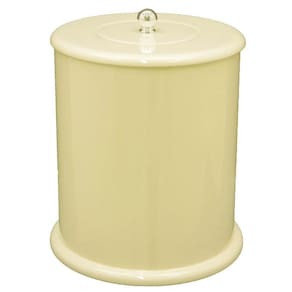 Lixeira Para Banheiro Mdf Redonda 6 Litros Biscuit