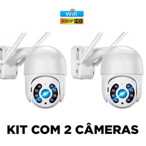 Kit 2 Câmeras Ip Externa 100% À Prova D`Água Wi-Fi Full Hd