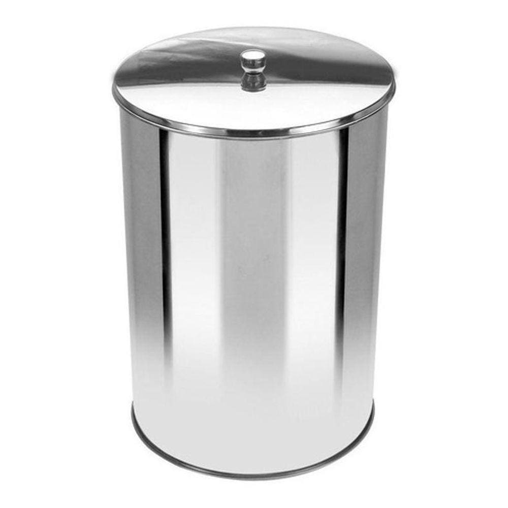 Lixeira Office Redonda Com Tampa Em Inox 7 Litros