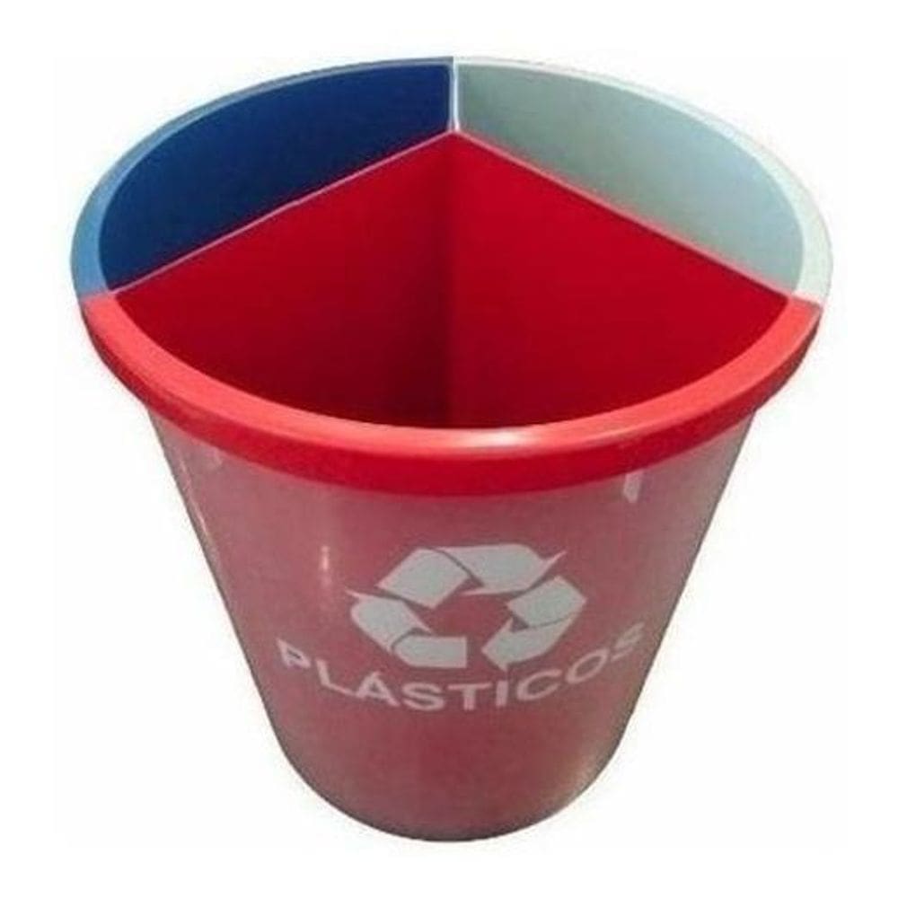 Lixeira Mix 25 Litros Coleta Seletiva Com 3 Divisões