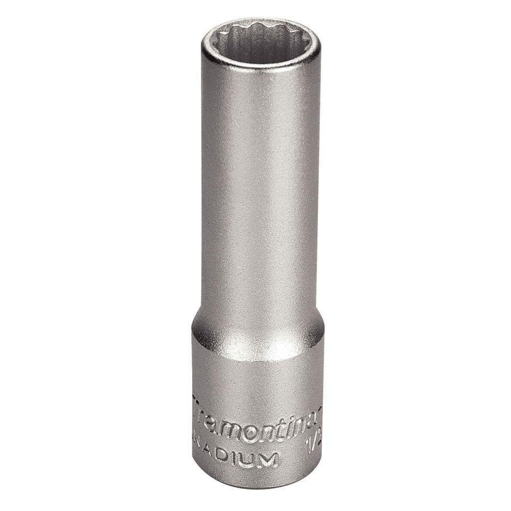 Soquete Estriado Longo Em Aço Cromo Vanádio 12 Mm - Encaixe 1/2" Tramontina Pro Tramontina