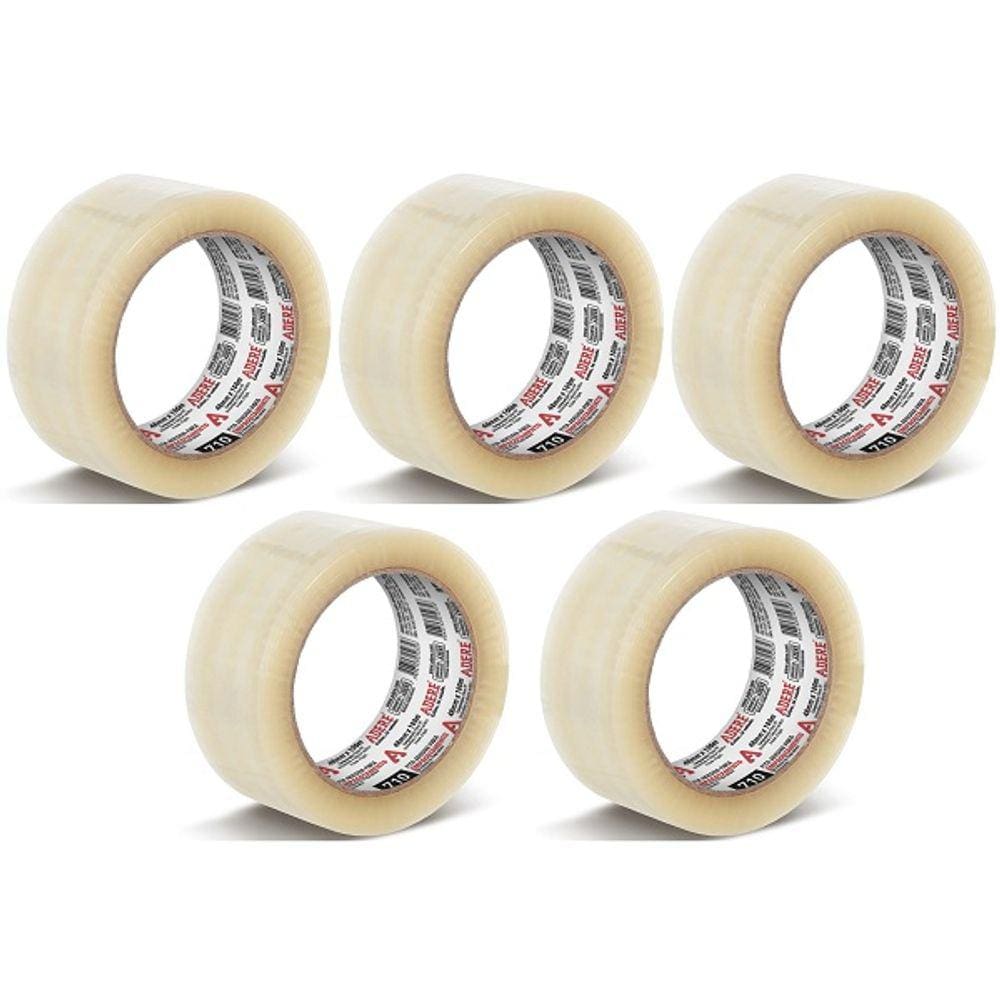Kit 5 Fita de Empacotamento 48MM X 100M Adere 710 Transparente