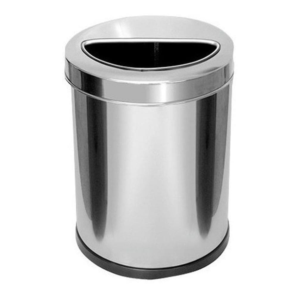 Lixeira Em Aço Inox Com Aro Meia Lua 13,5 Litros