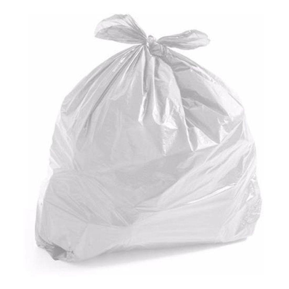 Saco De Lixo 100 Litros Branco Comum Com 100 Unid Leitoso
