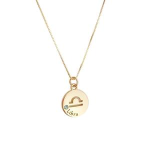 Colar Signos Corrente 55/60-Banhado Ouro 18K - Libra